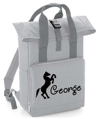 Personalised Equestrian Backpack with Your Name Twin Handle Roll-Top Backpack