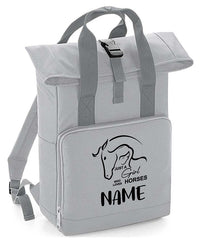Personalised Equestrian Backpack with Your Name Twin Handle Roll-Top Backpack