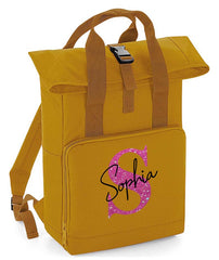 Personalised Backpack with Your Name Twin Handle Roll-Top Backpack
