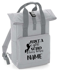 Personalised Equestrian Backpack with Your Name Twin Handle Roll-Top Backpack
