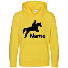 Personalised Glitter Horse Riding Hoodie Girls Boys Hoody Kids Top Jumper