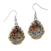 Harry Potter Silver Plated Hogwarts Crest Hook Earrings