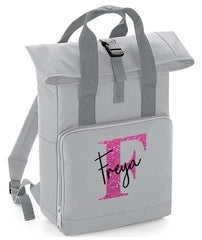 Personalised Backpack with Your Name Twin Handle Roll-Top Backpack