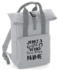 Personalised Equestrian Backpack with Your Name Twin Handle Roll-Top Backpack