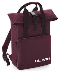 Personalised Backpack with Your Name Twin Handle Roll-Top Backpack