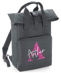 Personalised Backpack with Your Name Twin Handle Roll-Top Backpack