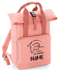 Personalised Equestrian Backpack with Your Name Twin Handle Roll-Top Backpack