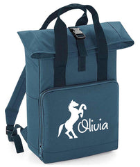 Personalised Equestrian Backpack with Your Name Twin Handle Roll-Top Backpack