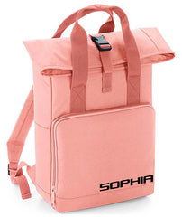 Personalised Backpack with Your Name Twin Handle Roll-Top Backpack