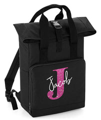 Personalised Backpack with Your Name Twin Handle Roll-Top Backpack