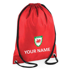 Prospo® Kids Personalised Red &amp; White Wales Style Football Kit Bag Youth Football Wales Boys Or Girls Football Jersey Child Football Kit
