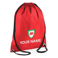 Prospo® Kids Personalised Red and White Wales Style Football Kit Bag Youth Football Wales Boys Or Girls Football Jersey Child Football Kit