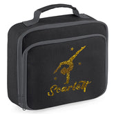 Girls Personalised Glitter Gymnastics School Lunch Bag Kids Dance Insulated Box