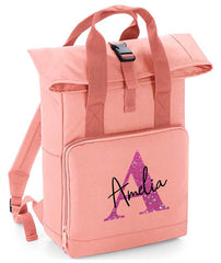 Personalised Backpack with Your Name Twin Handle Roll-Top Backpack