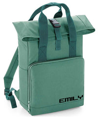Personalised Backpack with Your Name Twin Handle Roll-Top Backpack