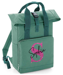 Personalised Backpack with Your Name Twin Handle Roll-Top Backpack