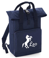 Personalised Equestrian Backpack with Your Name Twin Handle Roll-Top Backpack