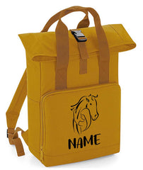Personalised Equestrian Backpack with Your Name Twin Handle Roll-Top Backpack