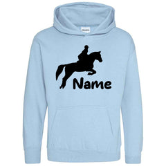 Personalised Glitter Horse Riding Hoodie Girls Boys Hoody Kids Top Jumper