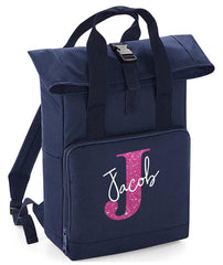 Personalised Backpack with Your Name Twin Handle Roll-Top Backpack