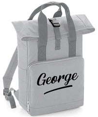 Personalised with Your Name Twin Handle Roll-Top Backpack