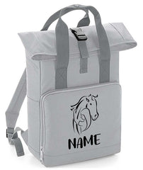 Personalised Equestrian Backpack with Your Name Twin Handle Roll-Top Backpack