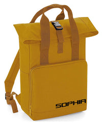 Personalised Backpack with Your Name Twin Handle Roll-Top Backpack