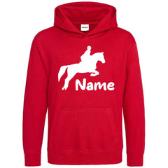 Personalised Glitter Horse Riding Hoodie Girls Boys Hoody Kids Top Jumper
