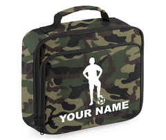 Personalised Lunch Bag Football Boys School Insulated Any Name Kids Snack Box