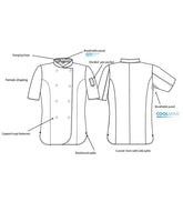 Dennys Ladies Short Sleeve Premium Chefs Jacket