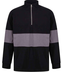 Front Row Panelled 14 Zip Neck Top