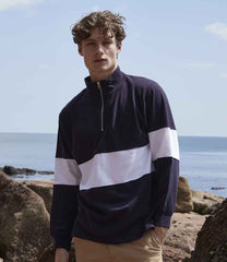 Front Row Panelled 14 Zip Neck Top