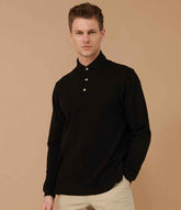 Henbury Long Sleeve Cotton Piqu Polo Shirt
