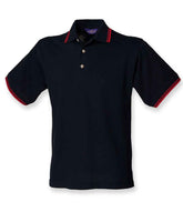 Henbury Contrast Double Tipped Cotton Piqu Polo Shirt