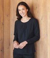 Henbury Ladies Pleat Front Long Sleeve Blouse