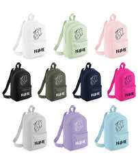Personalised Girls Backpack Equestrian Bag Mini School PE Club Nursery Any Name Rucksack