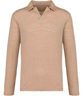 Spasso Long Sleeve Linen Polo Shirt