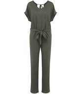 Spasso Ladies Short Sleeve Linen Knit Jumpsuit