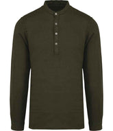 Spasso Washed Mao Collar Shirt