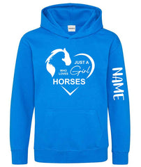 Personalised Equestrian Glitter Hoodie Custom Printed Name Girls Hoodies Jumper