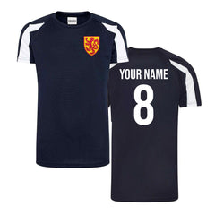 Personalised Scotland Style Football Kits Navy and White Custom Football Shirts