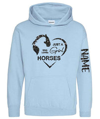 Personalised Equestrian Glitter Hoodie Custom Printed Name Girls Hoodies Jumper