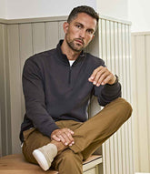 Tee Jays Ribbed Interlock Half Zip Sweatshirt