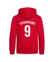 Personalised Wales Style Football Kids Hoodie Kits Customised Printed Name and Number Unisex Hoodies Jumper Top