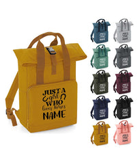 Personalised Equestrian Backpack with Your Name Twin Handle Roll-Top Backpack