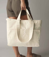 Westford Mill Double Handle Cargo Pocket Tote Bag