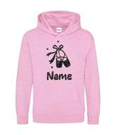 Personalised Dancing Gymnastics Ballet Shoe Hoodie Custom Printed Name Hoodies Jumper Top Menswear Sweaters Long Sleeve Pullover Casual Hood Longsleeves