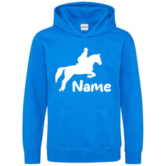 Personalised Glitter Horse Riding Hoodie Girls Boys Hoody Kids Top Jumper