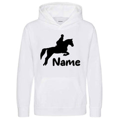 Personalised Glitter Horse Riding Hoodie Girls Boys Hoody Kids Top Jumper