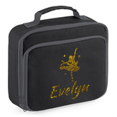 Girls Personalised Glitter Dance School Lunch Bag Kids Gymnastics Insulated Box
